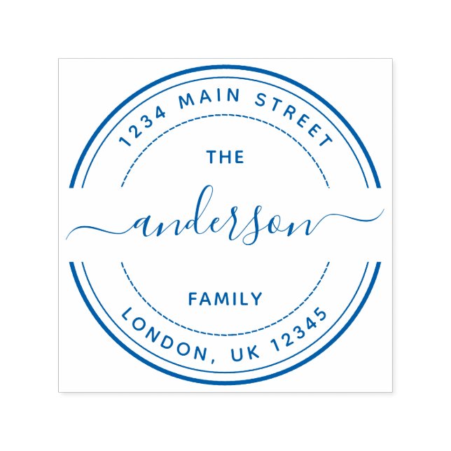 Carimbo Auto Entintado Endereço de devolução da família de script de cali (Design)