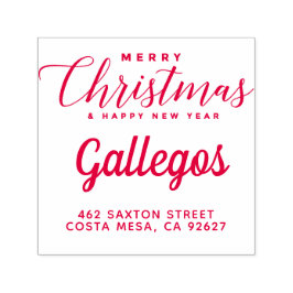 Carimbo Auto Entintado Endereço de devolução da família Feliz Natal