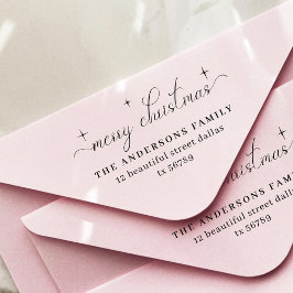 Carimbo Auto Entintado Endereço de devolução da família Feliz Natal