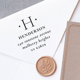 Carimbo Auto Entintado Endereço de devolução da família Monograma Tradici