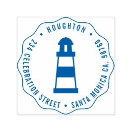 Carimbo Auto Entintado Endereço de devolução da família redonda de farol 