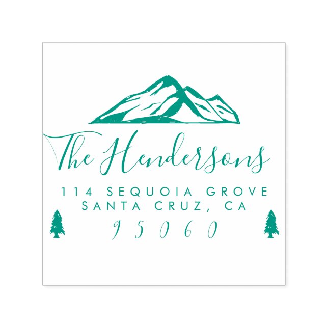 Carimbo Auto Entintado Endereço de devolução da família Rustic Hipster Mo (Design)