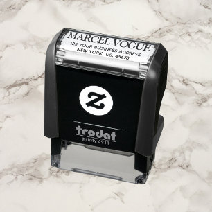 Carimbo Auto Entintado Endereço de devolução da tipografia de Na moda pro