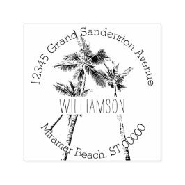 Carimbo Auto Entintado Endereço de devolução das Palmeiras Tropicais