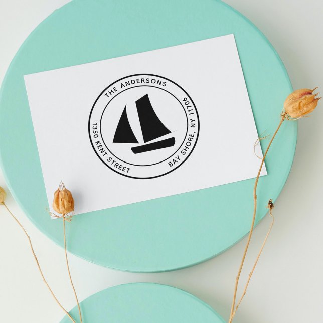 Carimbo Auto Entintado Endereço de devolução de barcos russos redondos mi (boat return address )