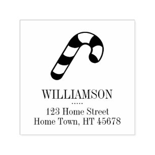 Carimbo Auto Entintado Endereço de devolução de canas de Natal