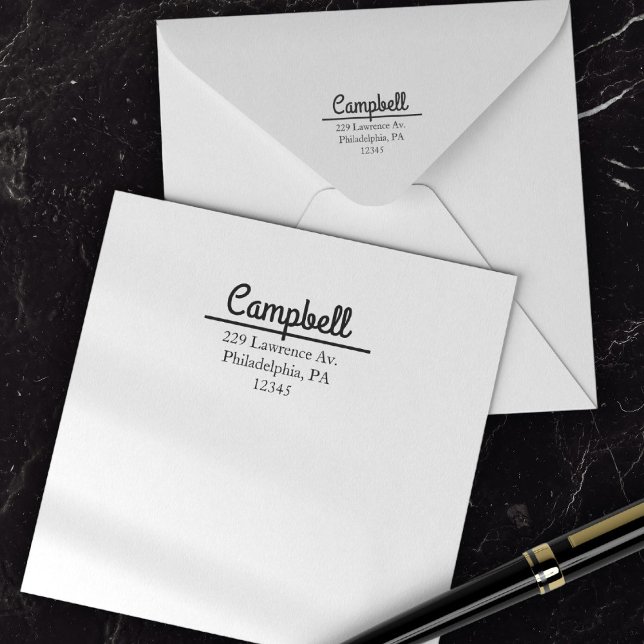 Carimbo Auto Entintado Endereço de Devolução de Carta com Letra à Mão Boh (Simple Return Address Calligraphy Professional Self-inking Stamp)