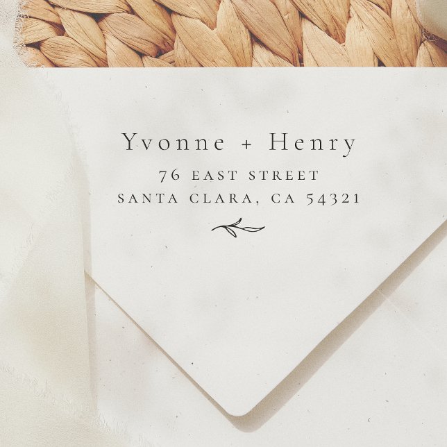 Carimbo Auto Entintado Endereço de devolução de Casais Botânicos Elegante (Criador carregado)