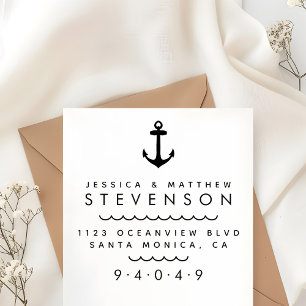 Carimbo Auto Entintado Endereço de Devolução de Casal Casado com Ânco