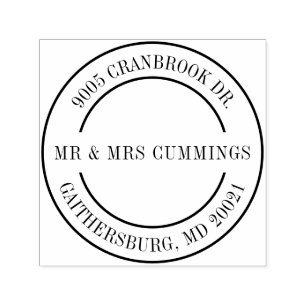 Carimbo Auto Entintado Endereço de Devolução de Casal Elegante