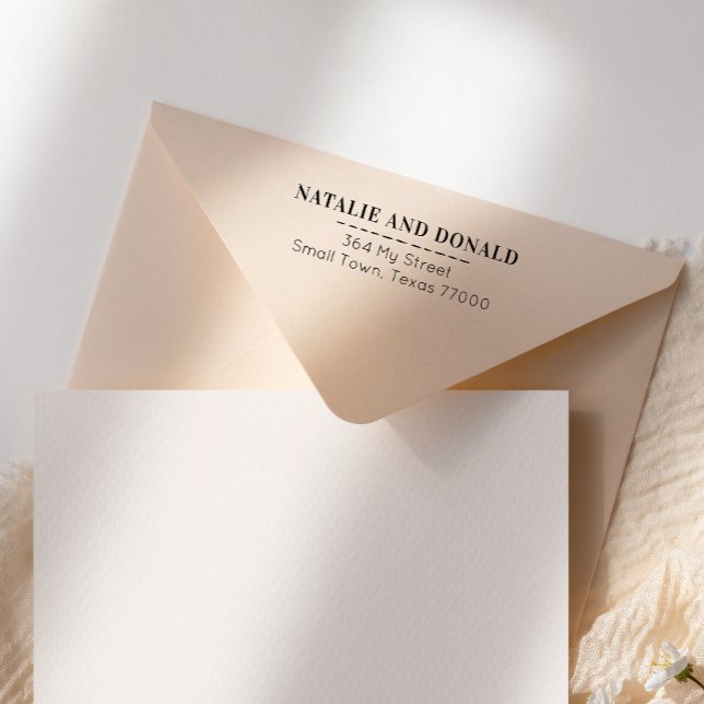 Carimbo Auto Entintado Endereço de devolução de Casal moderno simples (Criador carregado)