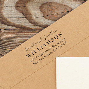 Carimbo Auto Entintado Endereço de Devolução de Casamento de Nomes de Noi