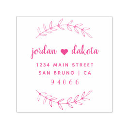 Carimbo Auto Entintado Endereço de Devolução de Casamento de Script Fuchs