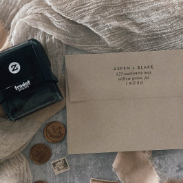 Carimbo Auto Entintado Endereço de Devolução de Casamento de Script Moder