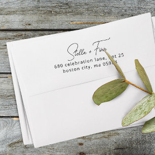 Carimbo Auto Entintado Endereço de Devolução de Casamento de Script Moder