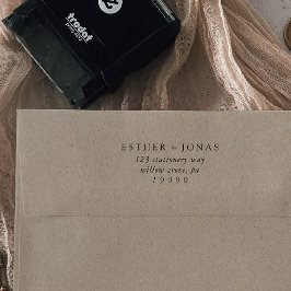 Carimbo Auto Entintado Endereço de Devolução de Casamento de Script Vinta