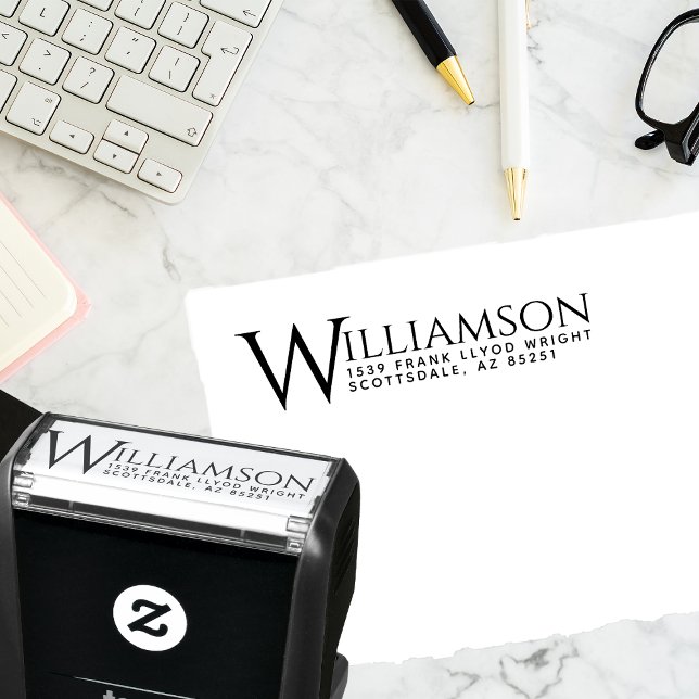 Carimbo Auto Entintado Endereço de Devolução de Casamento de Sobrenome El (Criador carregado)