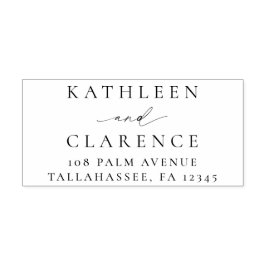 Carimbo Auto Entintado Endereço de Devolução de Casamento Elegante Clássi