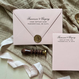 Carimbo Auto Entintado Endereço de Devolução de Casamento em Letra Elegan