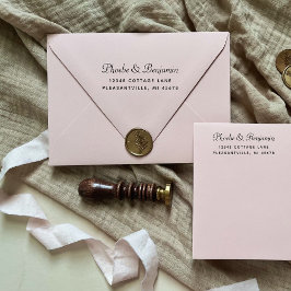 Carimbo Auto Entintado Endereço de Devolução de Casamento em Letra Modern