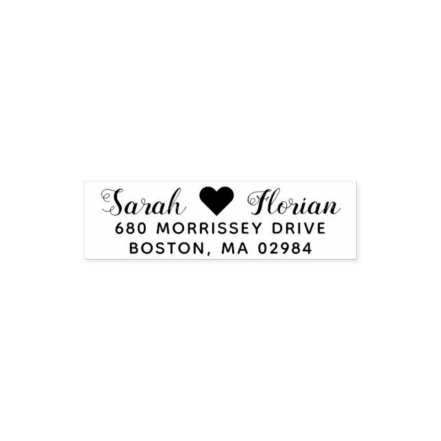 Carimbo Auto Entintado Endereço de devolução de casamento legante (Design)