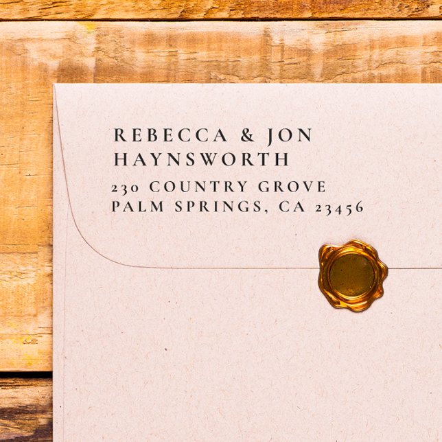 Carimbo Auto Entintado Endereço de devolução de casamento legante (Rubber Stamp Mock-up)