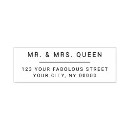 Carimbo Auto Entintado Endereço de devolução de casamento limpo minimalis