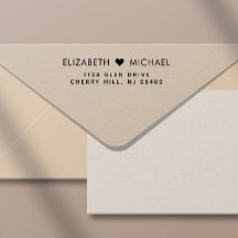 Endereço de Devolução de Casamento Minimalista Mod