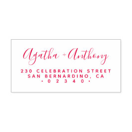 Carimbo Auto Entintado Endereço de Devolução de Casamento Mínimo Escrito 