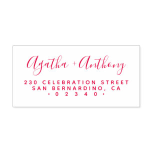 Carimbo Auto Entintado Endereço de Devolução de Casamento Mínimo Escrito