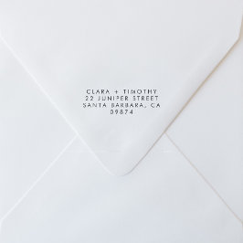 Carimbo Auto Entintado Endereço de Devolução de Casamento Mínimo Moderno