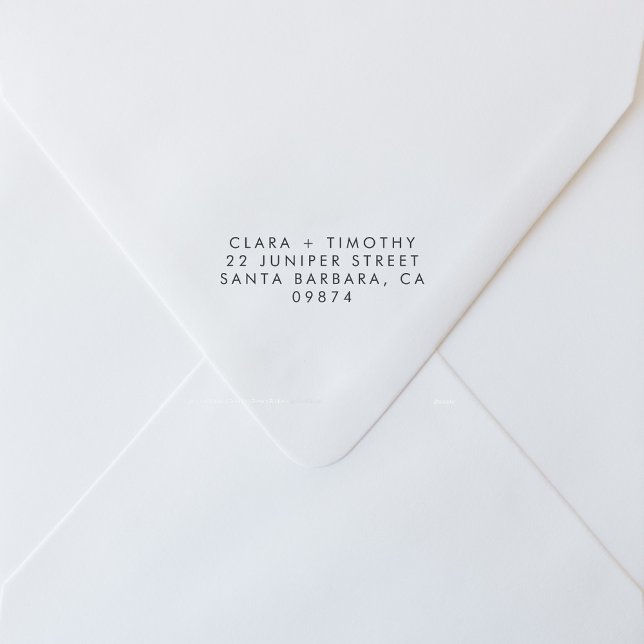 Carimbo Auto Entintado Endereço de Devolução de Casamento Mínimo Moderno (Criador carregado)