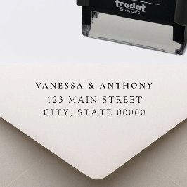 Carimbo Auto Entintado Endereço de Devolução de Casamento Moderno Elegant