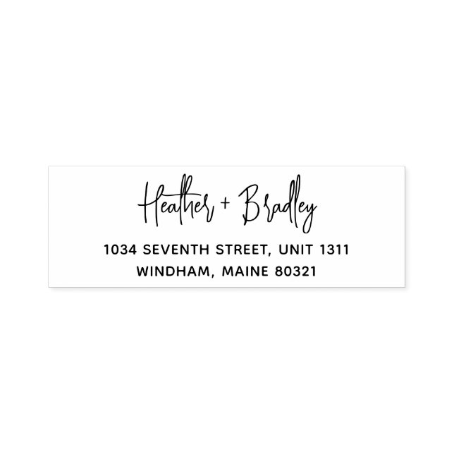 Carimbo Auto Entintado Endereço de devolução de casamento moderno minimal (Design)
