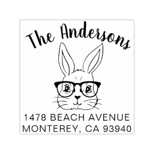 Carimbo Auto Entintado Endereço de Devolução de Coelhinho da Páscoa C
