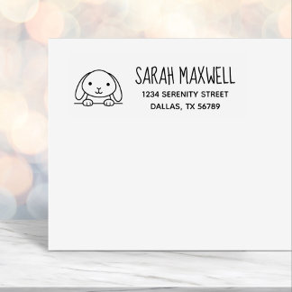 Carimbo Auto Entintado Endereço de devolução de coelho fino