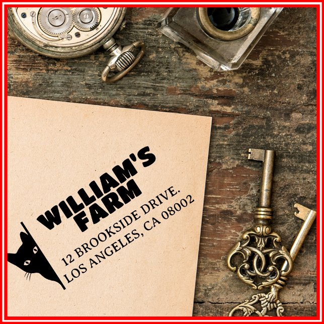 Carimbo Auto Entintado Endereço de Devolução de Cute Único de Negócio de  (Criador carregado)