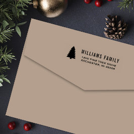 Carimbo Auto Entintado Endereço de devolução de Feriado de Árvore do Pinh