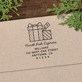 Carimbo Auto Entintado Endereço de devolução de feriado expresso para o P