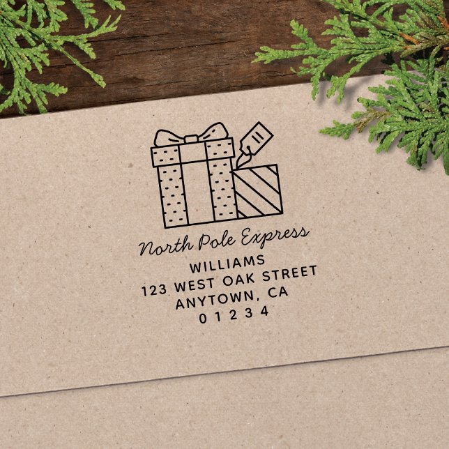 Carimbo Auto Entintado Endereço de devolução de feriado expresso para o P (Criador carregado)