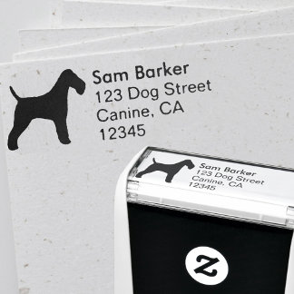 Carimbo Auto Entintado Endereço de devolução de Fox Terrier Silhouket