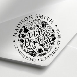 Carimbo Auto Entintado Endereço de Devolução de Guias de Feriado de Natal