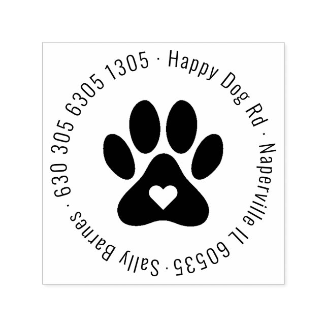 Carimbo Auto Entintado Endereço de devolução de impressão do Pet Lover Pe (Design)