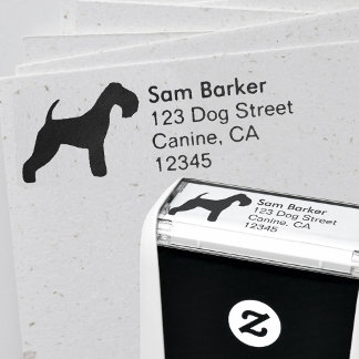 Carimbo Auto Entintado Endereço de devolução de Lakeland Terrier Silhouet