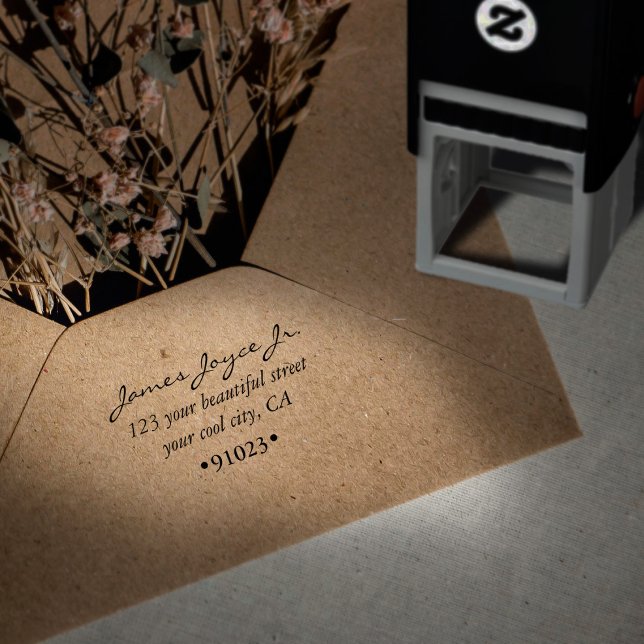 Carimbo Auto Entintado Endereço de devolução de Na moda de manuscrito de  (Criador carregado)