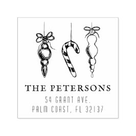 Carimbo Auto Entintado Endereço de Devolução de Natais vintages Clássicos