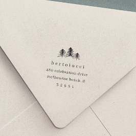 Carimbo Auto Entintado Endereço de devolução de natal da árvore de pinhei