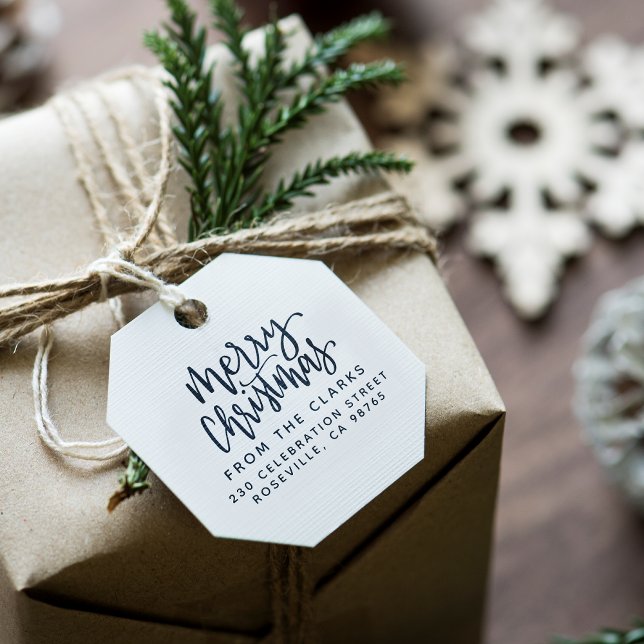 Carimbo Auto Entintado Endereço de devolução de Natal Merry para Script d (Criador carregado)