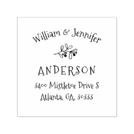 Carimbo Auto Entintado Endereço de devolução de Natal Mistletoy