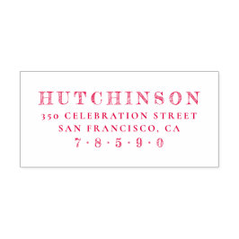 Carimbo Auto Entintado Endereço de devolução de nome de família esboçado 